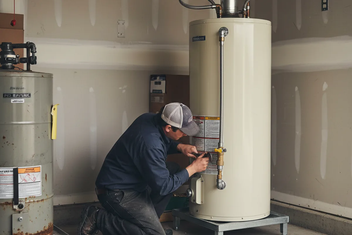 Water heater and shutoff valve replacement in Nuevo